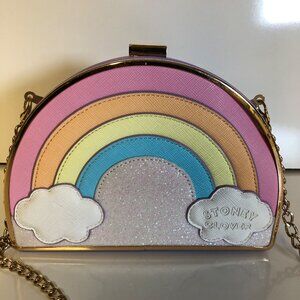 Stoney Clover Rainbow Crossbody Bag With Gold Chain Strap Purse Coquette